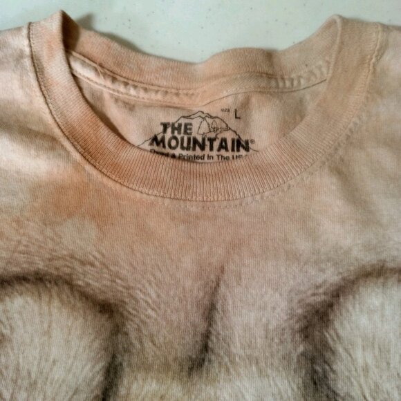 The Mountain Pug Face Shirt Large Beige Tie Dye Puppy Animal Graphic - Picture 9 of 9